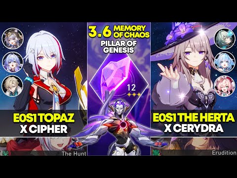 E0S1 Topaz x Cipher & E0S1 The Herta x Cerydra | Memory of Chaos 12 | Honkai Star Rail 3.6