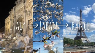 【Italy→Tokyo→Paris vlog】 ミラノとローマ🍝| 日本一時帰国🍣| パリ生活スタート🇫🇷