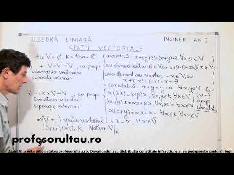 Linear Algebra - First Year of College - Vector Spaces - profesorultau.ro