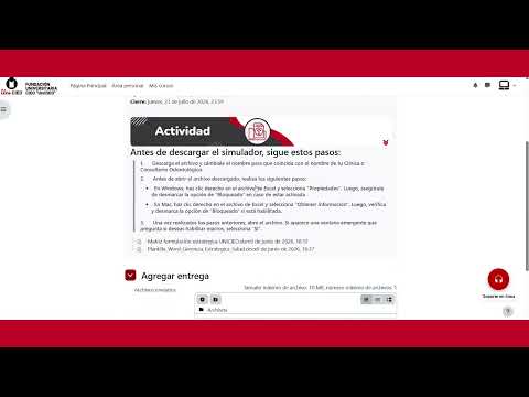 Entrega de actividades o tareas