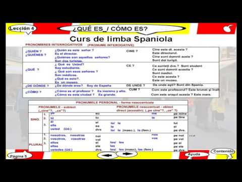 Curs video de limba Spaniola - Lectia 4