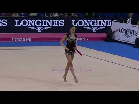 Kyriaki ALEVROGIANNI (GRE) ribbon - 2015 Stuttgart worlds Qualifs