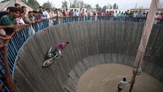 Motorcycle Stunts Circus Wall Of Death By a Bangladeshi Biker