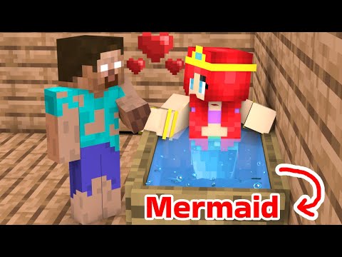 Mermaid and Herobrine Love Story - Monster School Minecraft Animation