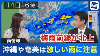 【雨情報】梅雨前線が北上　沖縄や奄美は激しい雨に注意