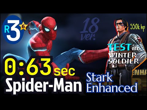 6* Spider-Man Stark Enhanced 3-Rank 63 sec No boost | Test in ROL #mcoc