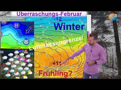 Current snow, rain, air mass & weather forecast 31 Jan - 4 Feb: North cold, south mild.