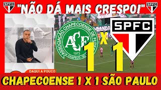 CHAPECOENSE 1 X 1 SO PAULO - DENILSON SOLTA O VERBO SOBRE EMPATE COM LTIMO LUGAR NO BRASILEIRO!