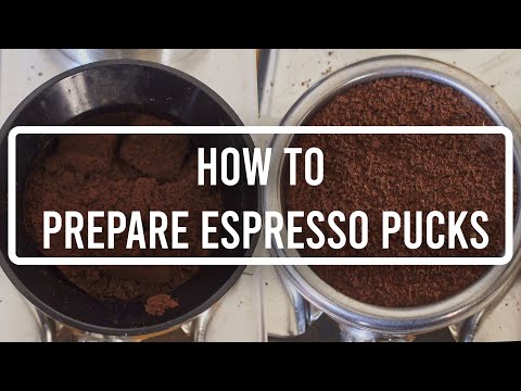 Zubereitung von Espresso-Pucks (WDT)