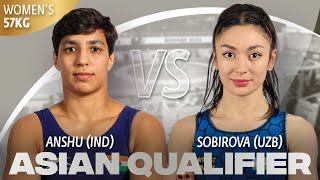 Единоборства Laylokhon SOBIROVA (UZB) vs. Anshu ANSHU (IND) | 2024 Seniors OG Qualifier | Semi Final | WW 57Kg