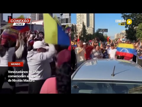 Vídeo: Venezuelanos no Chile comemoram a captura de Nicolás Maduro.