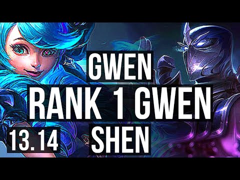 GWEN vs SHEN (TOP) | 9/0/11, Rank 1 Gwen, Legendary, Rank 18 | KR Grandmaster | 13.14