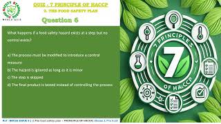 Try this Quiz (Food Safety Plan)