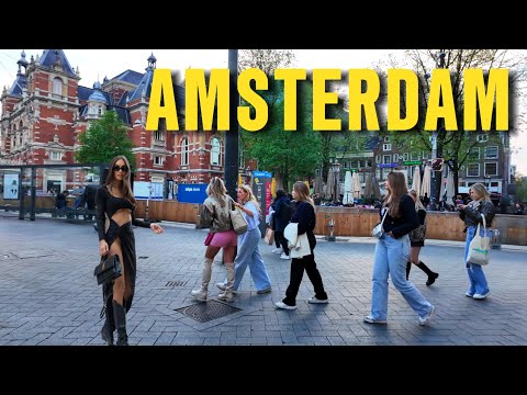 Amsterdam Evening Walk 4K 🇳🇱 Spring in the Netherlands 2024