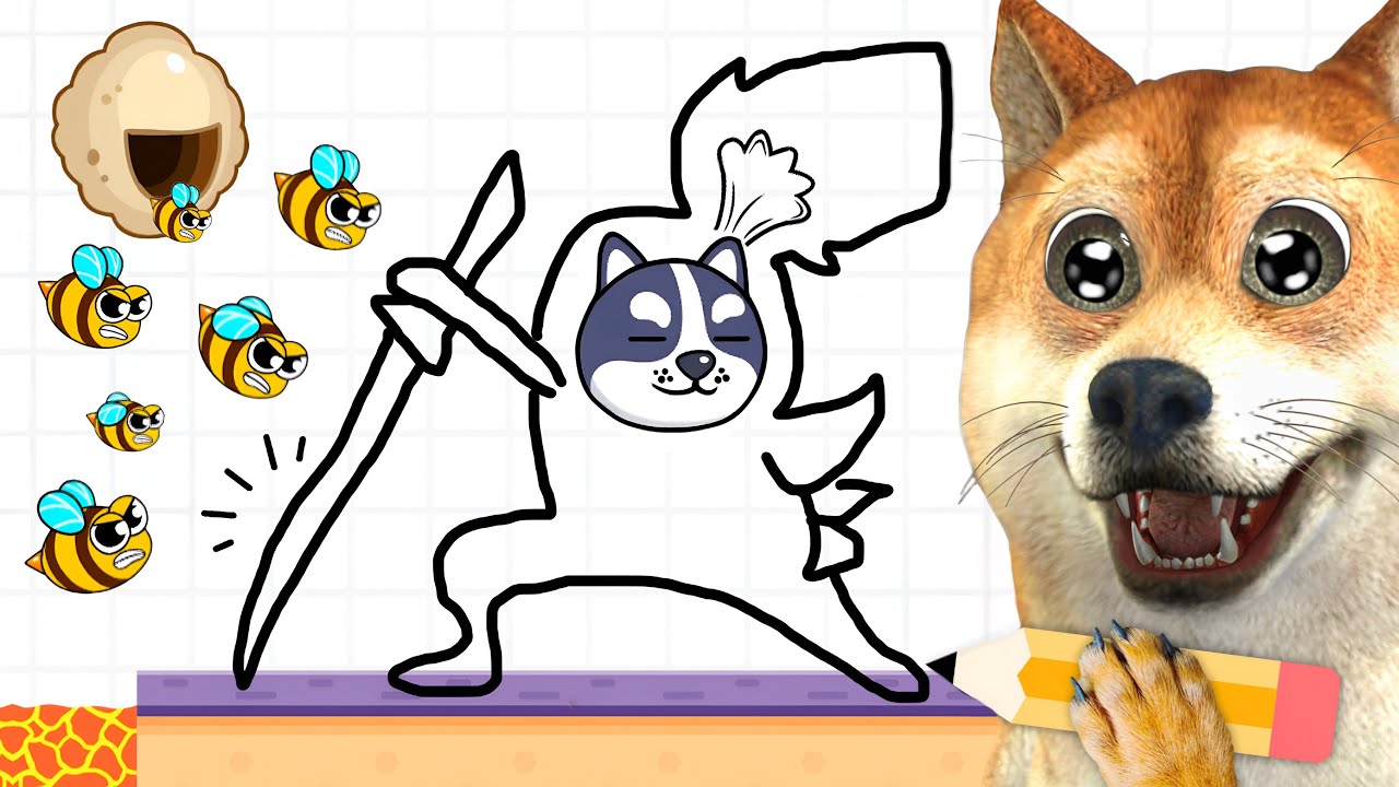 Desenhando para salvar o meu DOGE das ABELHAS ASSASSINAS!