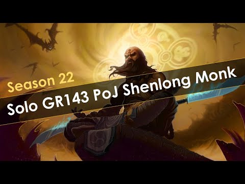 Diablo 3 Season 22 GR143 Solo PoJ Shenlong Tempest Rush Monk