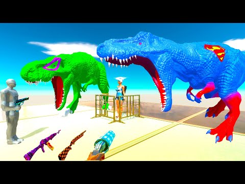 FPS AVATAR CRAZY RESCUE MISSION TRAP CLIMB DEATH RUN vs ALL DINOSAURS - ARBS