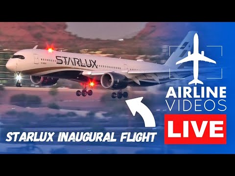 Big Day at PHX! Starlux Inaugural Airbus A350-900 Arrival from Taipei!