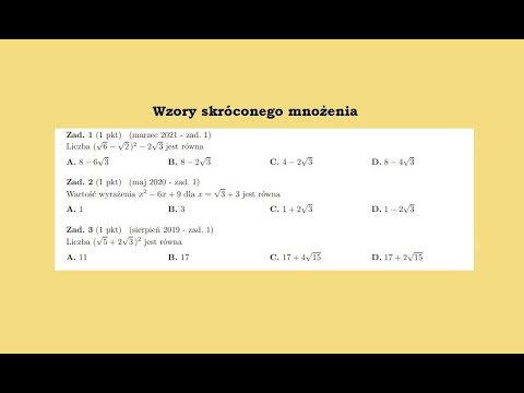 Wyrażenia algebraiczne i wzory skróconego mnożenia / zadania maturalne