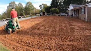 Regrading and seeding a residential yard
