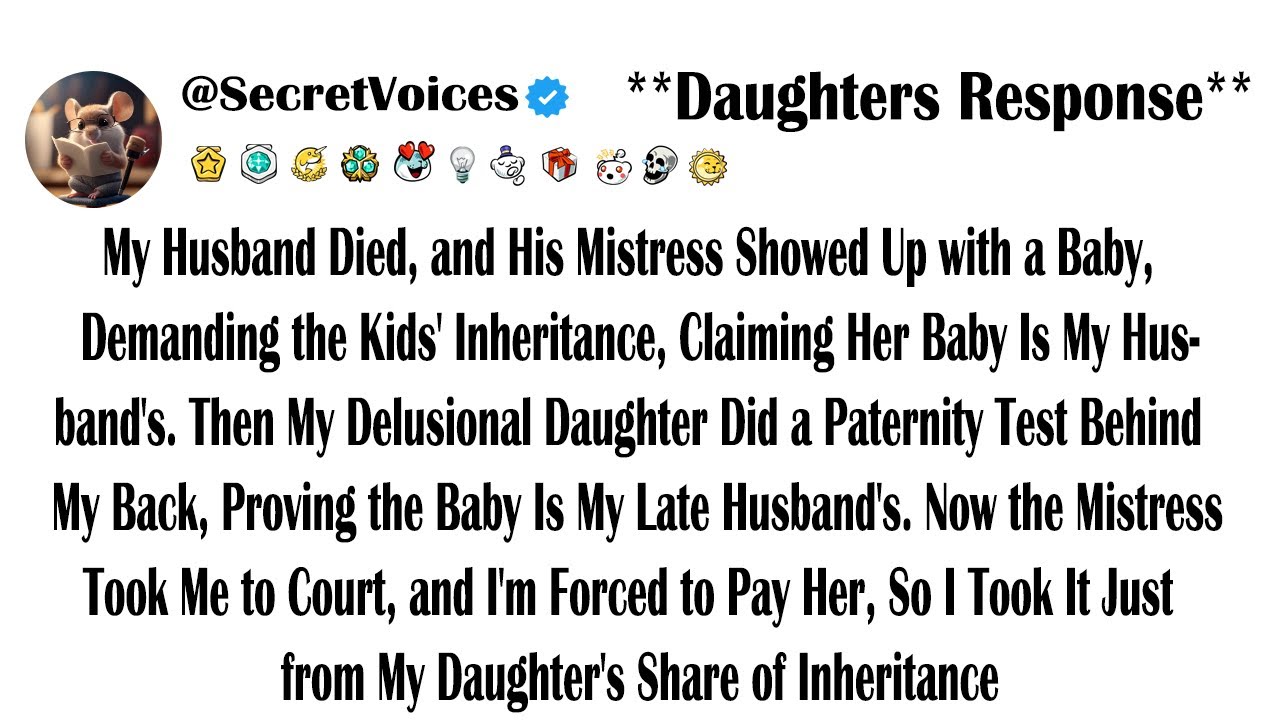 My Husband Died, and His Mistress Showed Up with a Baby, Demanding the Kids' Inheritance, Claimin...