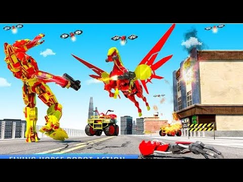 Flying Horse Robot ATV Quad Bike Part-2 | Rescue City Robot Transforming Android GamePlay