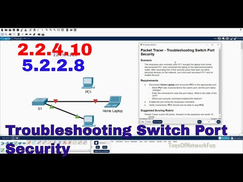 | CCNA | 2.2.4.10 Packet Tracer Activity | Troubleshooting Switchport Port Security 5.2.2.8