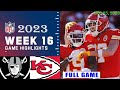 Las Vegas Raiders vs Kansas City Chiefs Week 16 FULL GAME 12/25/23 | NFL Highlights Today
