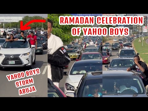 Abuja Yahoo Boys End Ramadan with Longest Car Convoy in Nigeria History