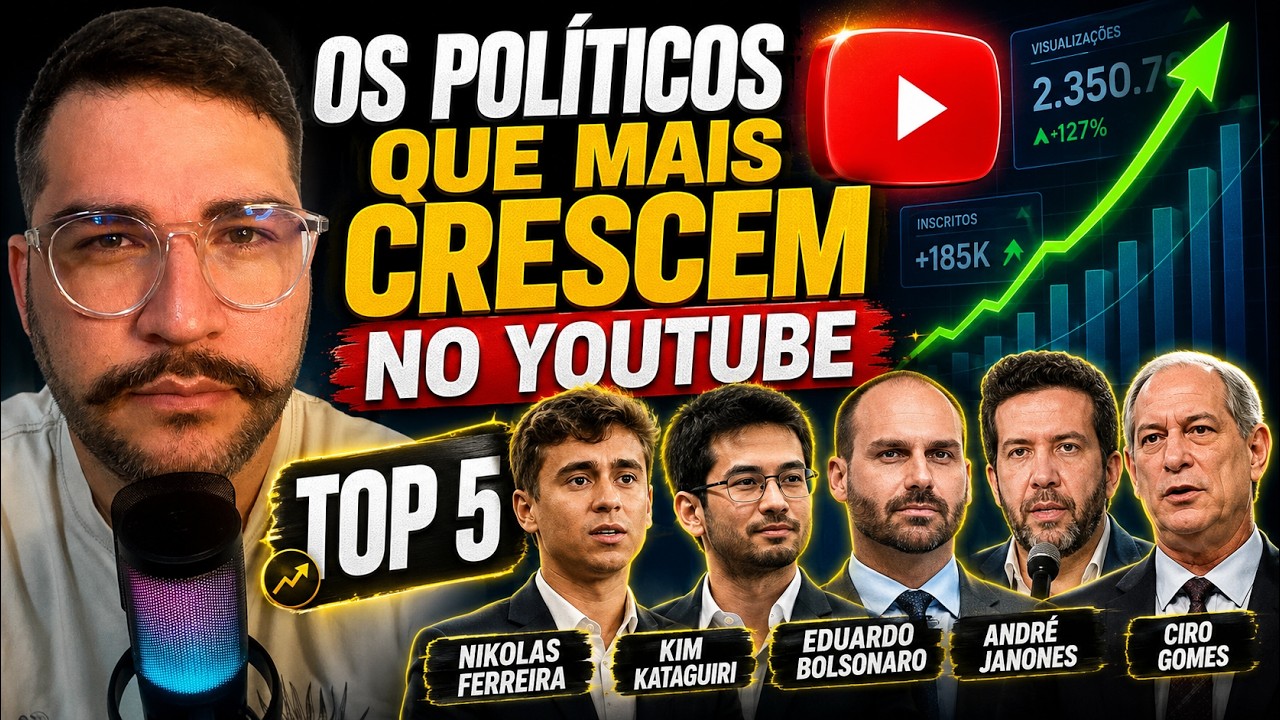 TOP 5 POLÍTICOS QUE MAIS CRESCEM NO YOUTUBE