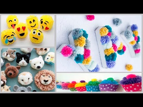30 ideas hechas con pompones de lana o estambre