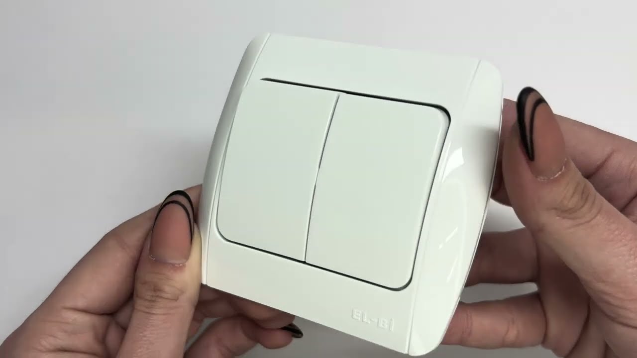 Выключатель двухклавишный EL-BI Zirve белый (501-010201-202)