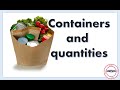 Containers And Quantities English Language