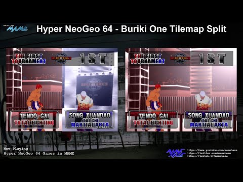 MAME - Hyper NeoGeo 64 - Buriki One - Tilemap Split (no commentary)