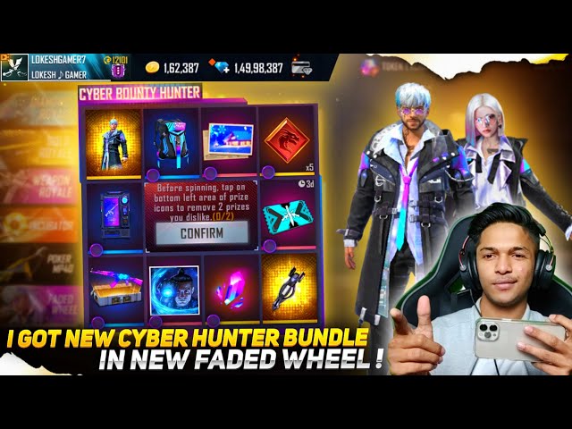 How To Get The Cyber Bounty Hunter Bundle And Chrono S Surfboard From The Faded Wheel Event In Free Fire
