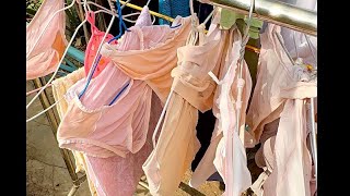 Drying STEPMOTHER'S clothes in the garden 👩🏻💕庭に干してある継母の服👩🏻💕
