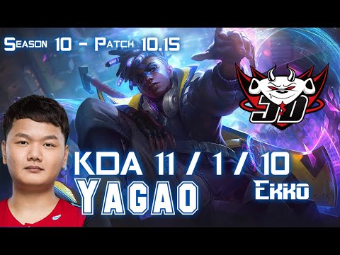 JDG Yagao EKKO vs ORIANNA Mid - Patch 10.15 KR Ranked