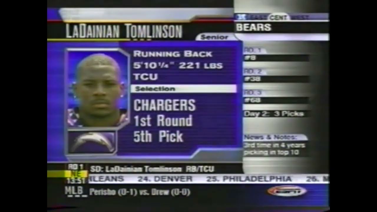 When was Ladainian Tomlinson drafted?