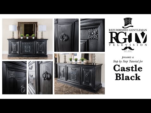 How To Paint Furniture Tutorial: Painting & Waxing Techniques To Create My "Castle Black" Finish