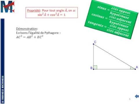 comment trouver x dans un triangle rectangle