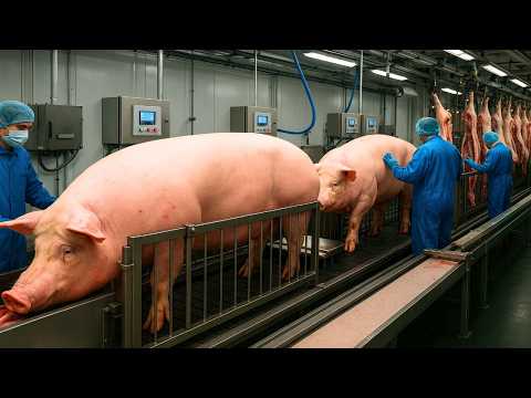 CÓMO se PRODUCE la CARNE de CERDO en FÁBRICAS MODERNAS 🐖 | De la granja al supermercado