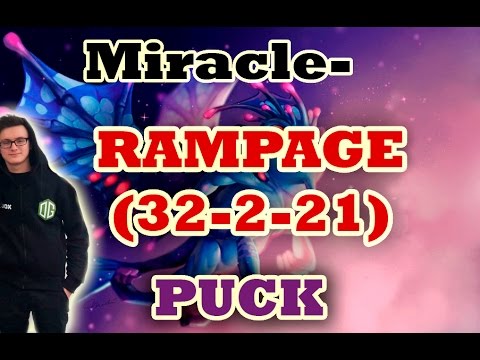 Miracle- Puck Double Rampage 9k MMR Gameplay Dota 2