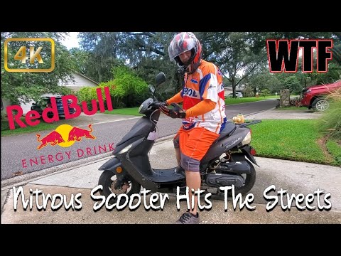 Clapped Out 50cc Nitrous Scooter Hits The Street For Some Testing!!! #redbullgivesyouwings
