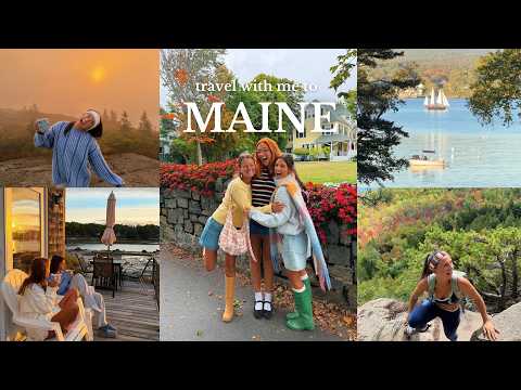 cozy girls trip coast of maine *Acadia national park, bar harbor, lighthouses, and fall leaves*
