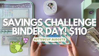 Savings Challenge Binder Day! | great progress today! |$110|  April 9