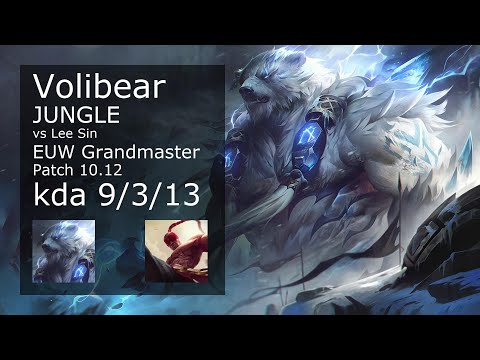 Volibear Jungle vs Lee Sin - EUW Grandmaster 9/3/13 Patch 10.12 Gameplay