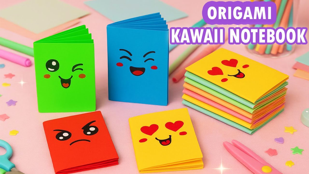 Origami Kawaii Notebook | How to make a paper mini notebook | No Glue, No Scissors!