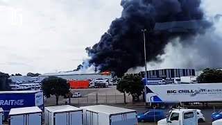 Major building fire in Wiri, Auckland.