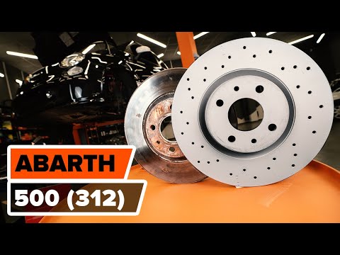 How to replace front brake discs on ABARTH 500 (312) [TUTORIAL VIDEO by AUTODOC]
