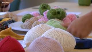 Volunteers make knitted breast prosthesis